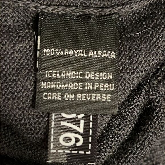 Matthildur Charcoal Grey Royal Alpaca Wrap Sweater Size M - Picture 15 of 15